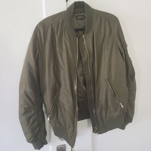 Topshop Women's Olive Bomber Jacket